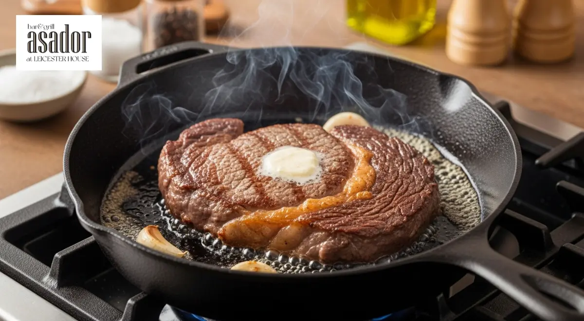 Cook Ribeye Steak in pan