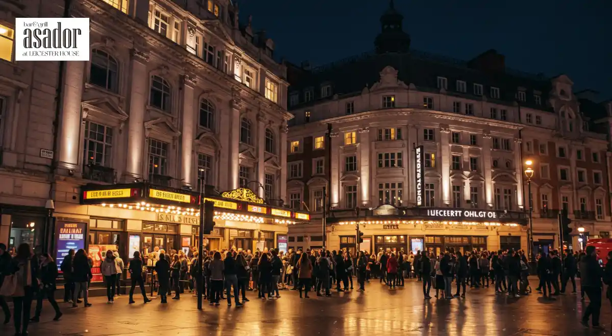 Theatres and West End Shows in Leicester Square at Night